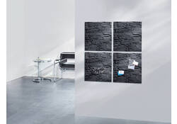 Glasbord Sigel magnetisch 480x480x15mm leisteen