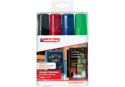 Krijtstift edding 4090 window schuin 4-15mm assorti etui à 4 stuks