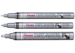 viltstift Pentel MFP10 rond 0.7mm zilver