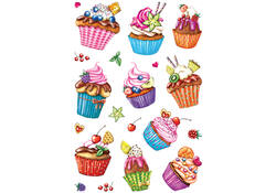 Etiket HERMA 3387 cupcakjes glitter