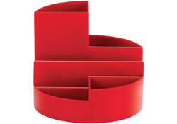 Pennenkoker MAUL roundbox 7 vakken Ø14x12.5cm rood