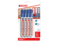 Viltstift edding 3000 rond 1.5-3mm blauw blister à 4 stuks