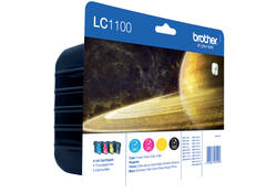 Inktcartridge Brother LC-1100VALBP zwart + 3 kleuren
