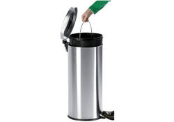 Afvalbak pedaalemmer RVS mat rond 12 liter