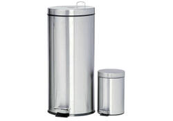 Afvalbak pedaalemmer RVS mat rond 30 liter