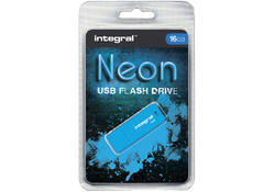 USB-stick 2.0 Integral 16GB neon blauw