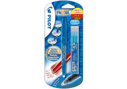 Rollerpen PILOT friXion medium lichtblauw blister à 1 stuk + 3 vullingen