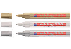 Viltstift edding 750 lakmarker rond 2-4mm zilver