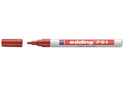 Viltstift edding 751 lakmarker rond 1-2mm pastel rood