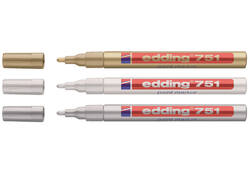 Viltstift edding 751 lakmarker rond 1-2mm goud