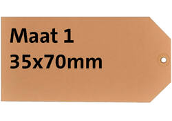 Label karton nr1 200gr 35x70mm chamois 1000stuks