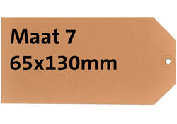 Label karton nr7 200gr 65x130mm chamois 1000stuks