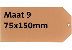 Label karton nr9 200gr 75x150mm chamois 1000stuks