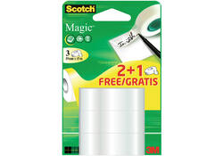 Plakband Scotch Magic 19mmx15m 2+1 gratis onzichtbaar