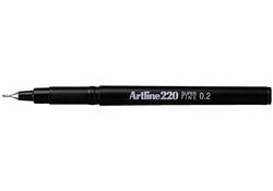 Fineliner Artline 220 rond super fijn zwart