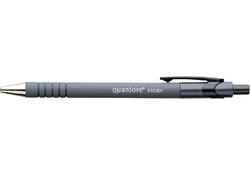 Balpen Quantore rubbergrip drukknop zwart medium