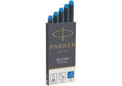 Inktpatroon Parker Quink uitwasbaar koningsblauw pak à 5 stuks