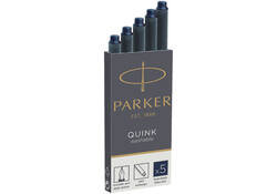 Inktpatroon Parker Quink permanent blauwzwart pak à 5 stuks