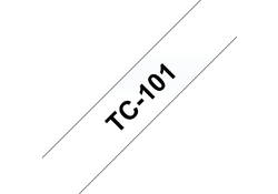 Labeltape Brother P-touch TC-101 12mm zwart op transparant