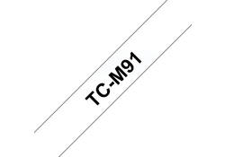 Labeltape Brother P-touch TC-M91 9mm zwart op transparant