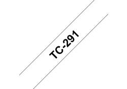Labeltape Brother P-touch TC-291 9mm zwart op wit