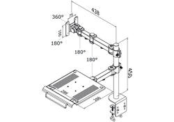 Laptoparm Neomounts D960 10-27" met klem zwart