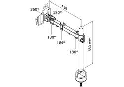 Monitorarm Neomounts D960G 10-30" doorvoer zwart
