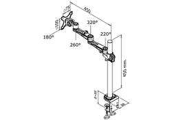 Monitorarm Neomounts D935 10-30" met klem zilvergrijs