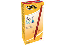 Balpen Bic soft feel grip clic medium rood