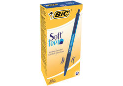 Balpen Bic soft feel grip clic medium blauw