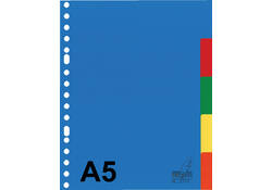 Tabbladen Kangaro A5 17-gaats A505M 5-delig assorti PP