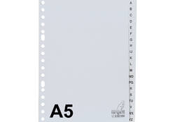 Tabbladen Kangaro A5 17-gaats G520AZM alfabet grijs PP