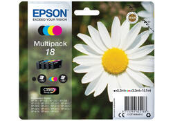 Inktcartridge Epson 18 T1806 zwart + 3 kleuren