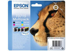 Inktcartridge Epson T0715 zwart + 3 kleuren