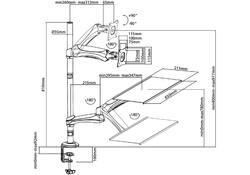 PC arm Neomounts D500 10-27" werkplek zwart