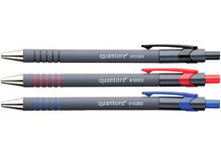 Balpen Quantore rubbergrip drukknop zwart medium