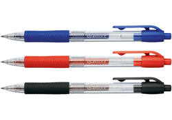 Gelschrijver Quantore gripdrukknop 0.7mm zwart
