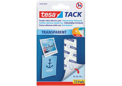 Kleefpads tesa® TACK dubbelzijdig transparant 72 stuks
