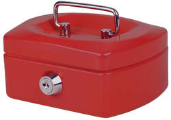 Geldkist Pavo met muntgleuf 125x95x60mm rood