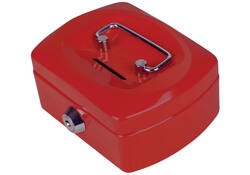 Geldkist Pavo met muntgleuf 125x95x60mm rood