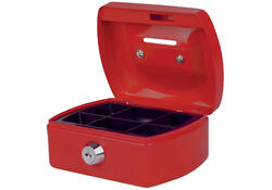 Geldkist Pavo met muntgleuf 125x95x60mm rood