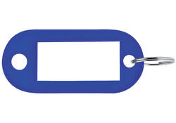 Sleutellabel Pavo kunststof blauw