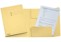 Dossiermap Esselte folio 3 kleppen manilla 275gr geel