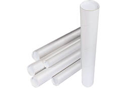 Verzendkoker CleverPack A2 450x50x1.5 met doppen wit pak à 20 stuks