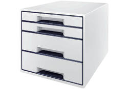 Ladenblok Leitz Wow Cube A4 maxi 4 laden wit/grijs