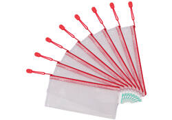 Opbergtas Tarifold met rits 250x115mm PVC rood