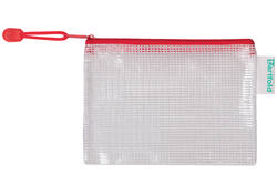 Opbergtas Tarifold met rits 160x110mm PVC rood