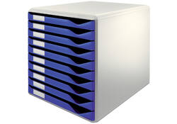 Ladenblok Leitz A4 10 laden blauw/wit