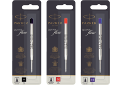 Balpenvulling Parker Quinkflow medium zwart blister à 1 stuk