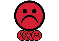Magneet smiley 75mm emotie bedroefd rood